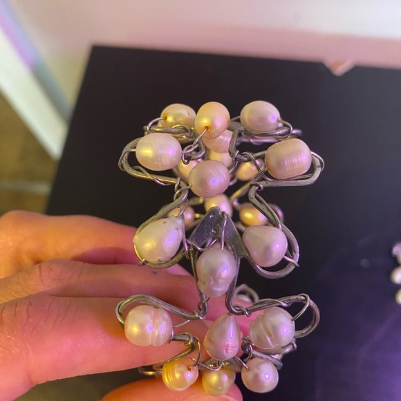 Freshwater Pearl Handmade Cuff Bracelet - Picture 6 of 6